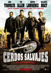 Cartel de Cerdos salvajes. Con un par... de ruedas